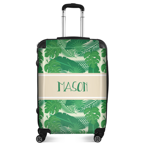 Custom Tropical Leaves #2 Suitcase - 24" Medium - Checked (Personalized)