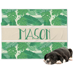 Tropical Leaves #2 Dog Blanket - Regular w/ Name or Text