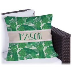 Tropical Leaves #2 Outdoor Pillow - 20" w/ Name or Text