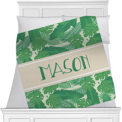 Tropical Leaves #2 Minky Blanket - 40"x30" - Double Sided w/ Name or Text