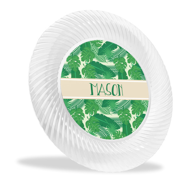 Custom Tropical Leaves #2 Plastic Party Dinner Plates - 10" (Personalized)