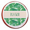 Tropical Leaves #2 Printed Icing Circle - Large - On Cookie