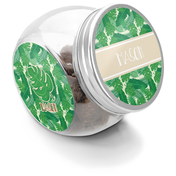 Custom Tropical Leaves #2 Puppy Treat Jar (Personalized)