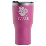 Tropical Leaves #2 RTIC Tumbler - Magenta - Laser Engraved - Single-Sided (Personalized)