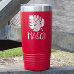 Tropical Leaves #2 20 oz Stainless Steel Tumbler - Red - Single Sided (Personalized)