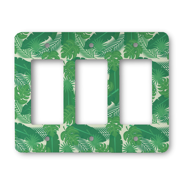 Custom Tropical Leaves #2 Rocker Style Light Switch Cover - Three Switch