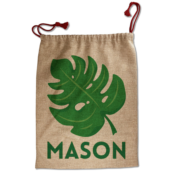 Custom Tropical Leaves #2 Santa Sack - Front (Personalized)