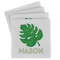 Tropical Leaves #2 Absorbent Stone Coasters - Set of 4 (Personalized)