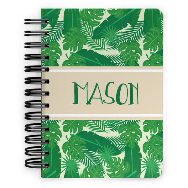 Custom Tropical Leaves #2 Spiral Notebook - 5x7 w/ Name or Text