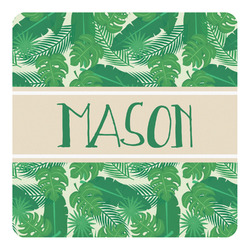 Tropical Leaves #2 Square Decal - Large w/ Name or Text
