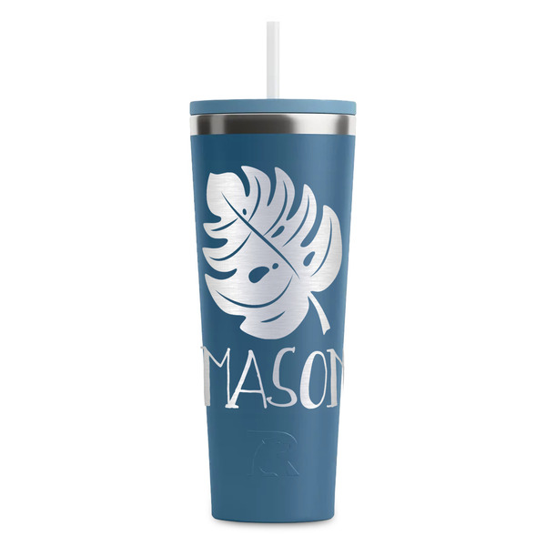 Custom Tropical Leaves #2 RTIC Everyday Tumbler with Straw - 28oz (Personalized)