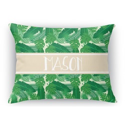 Tropical Leaves #2 Rectangular Throw Pillow Case - 12"x18" w/ Name or Text