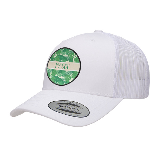 Custom Tropical Leaves #2 Trucker Hat - White (Personalized)