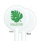 Tropical Leaves #2 White Plastic 5.5" Stir Stick - Single Sided - Round - Front & Back