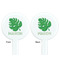 Tropical Leaves #2 White Plastic 7" Stir Stick - Double Sided - Round - Front & Back