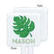 Tropical Leaves #2 White Plastic Stir Stick - Single Sided - Square - Approval