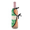 Tropical Leaves #2 Wine Bottle Apron - DETAIL WITH CLIP ON NECK