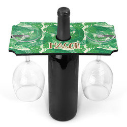 Tropical Leaves #2 Wine Bottle & Glass Holder (Personalized)