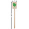 Tropical Leaves #2 Wooden 6.25" Stir Stick - Rectangular - Dimensions