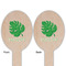 Tropical Leaves #2 Wooden Food Pick - Oval - Double Sided - Front & Back