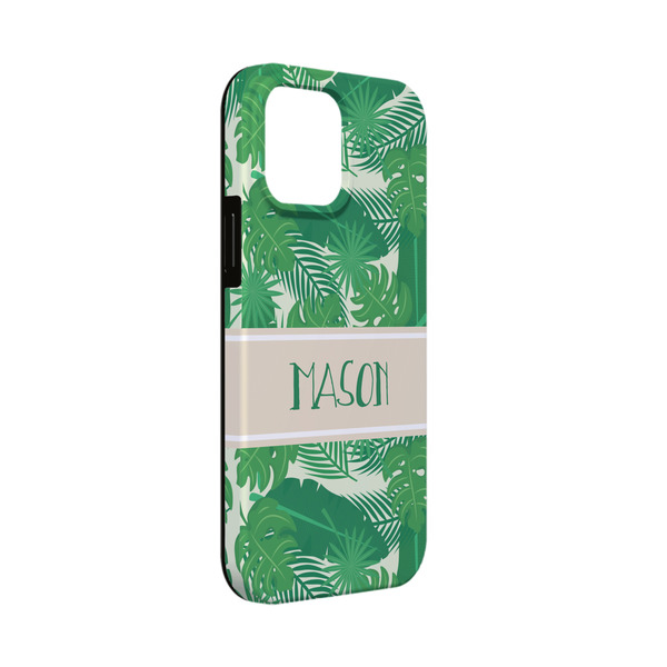 Custom Tropical Leaves #2 iPhone Case - Rubber Lined - iPhone 13 Mini (Personalized)