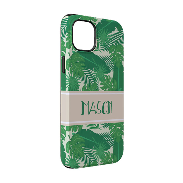 Custom Tropical Leaves #2 iPhone Case - Rubber Lined - iPhone 14 (Personalized)