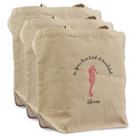 Preppy Reusable Cotton Grocery Bags - Set of 3 (Personalized)