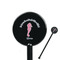 Preppy Black Plastic 5.5" Stir Stick - Round - Closeup