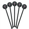 Preppy Black Plastic 5.5" Stir Stick - Round - Fan View