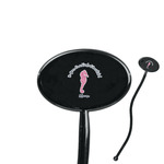 Preppy 7" Oval Plastic Stir Sticks - Black - Single Sided (Personalized)