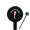 Preppy Black Plastic 7" Stir Stick - Round - Closeup