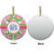 Preppy Ceramic Flat Ornament - Circle Front & Back (APPROVAL)