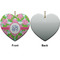 Preppy Ceramic Flat Ornament - Heart Front & Back (APPROVAL)