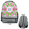 Preppy Large Backpack - Gray - Front & Back View