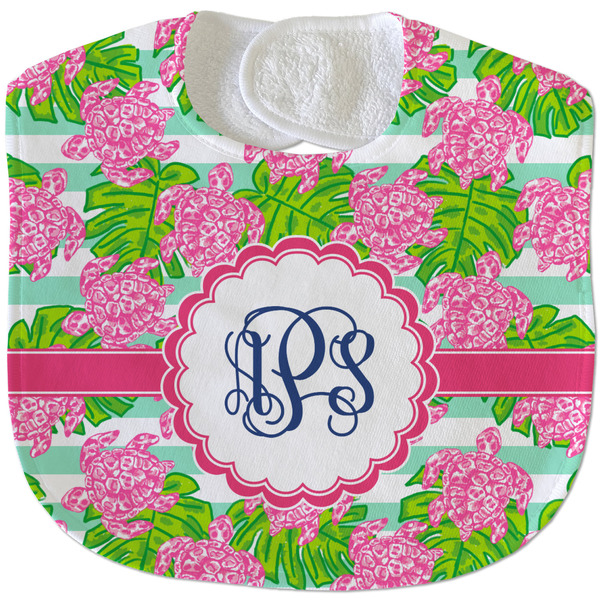 Custom Preppy Velour Baby Bib w/ Monogram