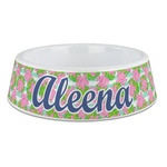 Preppy Plastic Dog Bowl - Large (Personalized)