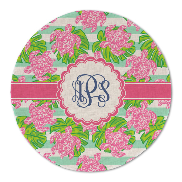 Custom Preppy Round Linen Placemat - Single Sided (Personalized)