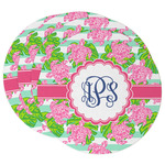 Preppy Round Paper Coasters w/ Monograms