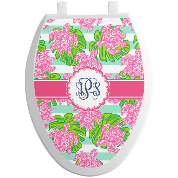 Custom Preppy Toilet Seat Decal - Elongated (Personalized)