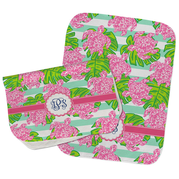 Custom Preppy Burp Cloths - Fleece - Set of 2 w/ Monogram