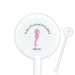 Preppy 5.5" Round Plastic Stir Sticks - White - Single Sided (Personalized)