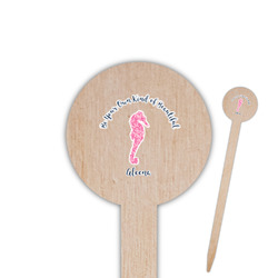 Preppy 6" Round Wooden Food Picks - Single Sided (Personalized)