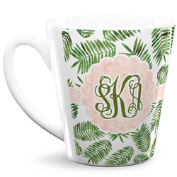Tropical Leaves 12 Oz Latte Mug (Personalized)
