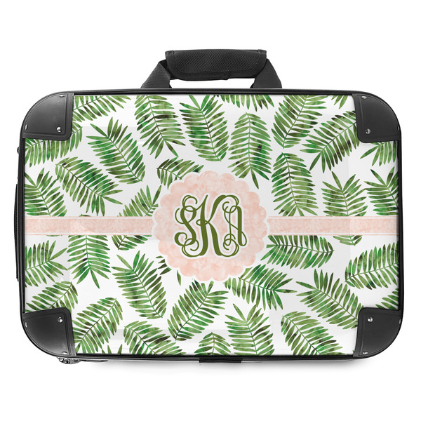 Custom Tropical Leaves Hard Shell Briefcase - 18" (Personalized)