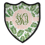 Tropical Leaves Iron On Shield Patch B w/ Monogram