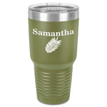 Tropical Leaves 30 oz Stainless Steel Tumbler - Olive - Single-Sided (Personalized)