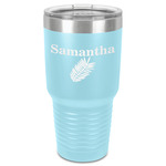 Tropical Leaves 30 oz Stainless Steel Tumbler - Teal - Single-Sided (Personalized)