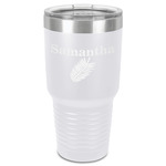 Tropical Leaves 30 oz Stainless Steel Tumbler - White - Single-Sided (Personalized)