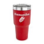 Tropical Leaves 30 oz Stainless Steel Tumbler - Red - Single Sided (Personalized)