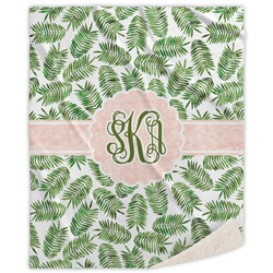 Tropical Leaves Sherpa Throw Blanket - 50"x60" (Personalized)